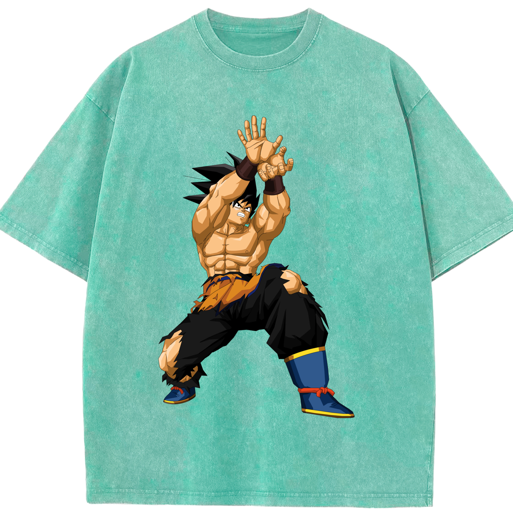 ドラゴンボール 孫悟空（そん ごくう）Son Goku カカロット DRAGON BALL Kakarotto 綿100% ヴィンテージ風 半袖Tシャツ（フロントプリント）